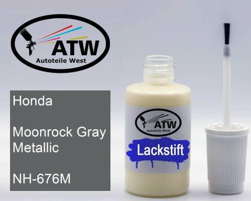 Honda, Moonrock Gray Metallic, NH-676M: 20ml Lackstift, von ATW Autoteile West.